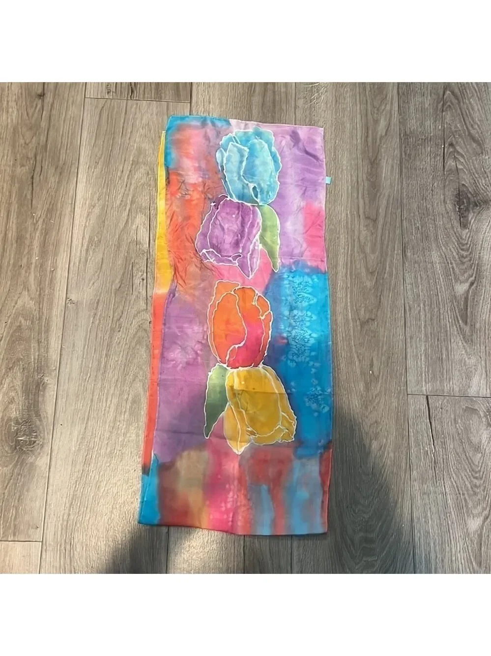 Hand painted Silk‎ scarf by Janet Eby